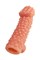 Насадка KOKOS реалистичная с дополнительной стимуляцией, TPE, телесная, 17.6 см CS.004-L