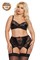 Комплект открытый SoftLine Collection Joana (бюстгальтер,пояс с пажами,стринги), черный, XL 189814 - фото 103993