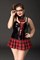 Костюм студентки Candy Girl Syndi (платье, воротничок, очки) черно-красный, 2XL 841064-BLK-2XL