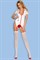 Костюм медсестры Candy Girl Leann (топ, стринги, чулки), бело-красный, OS 841065