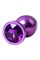 Анальная втулка, Metal by TOYFA, фиолетовая, с фиолетовым кристаллом, 8,2 см, ?3,4 см, 85 г. 717008-44