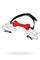 Кляп-трензель TOYFA Theatre, в виде косточки с зажимами для сосков, красный 708027