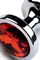 Анальная втулка Metal by TOYFA, металл, серебряная, с красным кристаллом, 8 см, ? 3,5 см, 95 г 717023-9