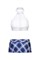 Костюм школьницы Candy Girl Jesse (топ, юбка, стринги), бело-синий, OS 841032