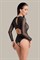 Эротическое боди Waname Grace с длинными рукавами черное (42-44) 490001 (42-44)