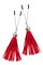 Зажимы на соски Pecado BDSM, «Вилки», с кисточками из замши, металл, красные 9512
