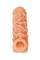 Насадка KOKOS реалистичная с дополнительной стимуляцией, TPE, телесная, 14 см NS 004-L