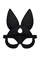 Маска Pecado BDSM, с ушками зайки, натуральная кожа, черный 7414