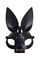 Маска Pecado BDSM, с ушками зайки, натуральная кожа, черный 7414